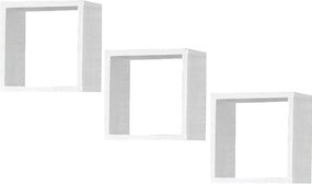 Súprava políc Kika 25x25 cm biela