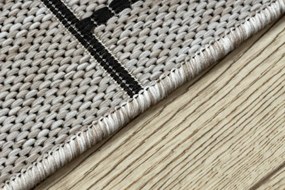 Behúň SIZAL FLOORLUX 20605 trojuholníky geometrický - strieborný, čierny