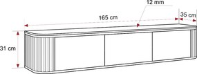 ZÁVESNÝ TV STOLÍK MODENA KAŠMÍR ZLATÁ LED 165 cm
