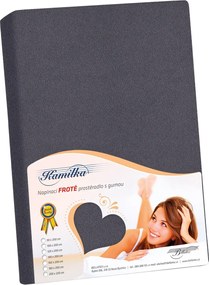 Bellatex Froté prestieradlo Kamilka grafitová, 200 x 220 cm
