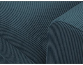 Tmavomodrá menčestrová rozkladacia/s úložným priestorom rohová pohovka (ľavý roh/s leňoškou) Kyoto – Cosmopolitan Design