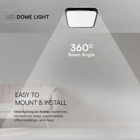 LED Kúpeľňové stropné svietidlo LED/24W/230V IP44 4000K 29x29 cm čierna