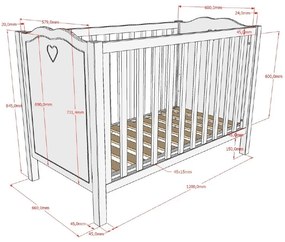 Biela postieľka z borovicového dreva 60x120 cm Amori – Vipack