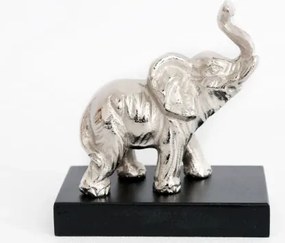 Dekoračná soška Malý slon, strieborný%