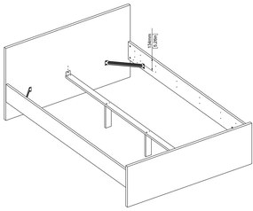 Dvojlôžková posteľ v dekore duba bez roštu 140x200 cm v prírodnej farbe Naia – Tvilum
