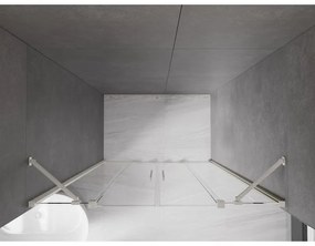 Mexen Velar Duo, posuvné sprchové dvere do otvoru 160 cm, 8mm číre sklo, brúsená oceľ, 871-160-000-02-97