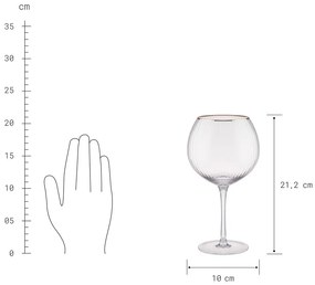 GOLDEN TWENTIES Sada pohárov na gin so zlatým okrajom 650 ml