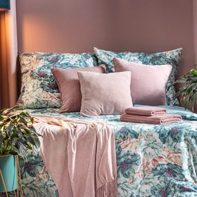 Romantická posteľná bielizeň AVINION z bavlny s motívom kvetín 3 časti: 1ks 160x200 + 2ks 70x80 Zelená
