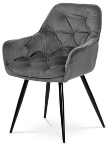 Jedálenská stolička Autronic 61x86 cm sivá látka DCH-421 GREY4
