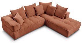 Terakotová ženilková rohová pohovka (pravý roh/do L) Whesley – Bobochic Paris