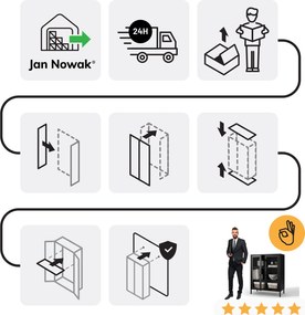 Čierna nízká sklenená vitrína GINA Modern 800 x 1015 x 400 mm