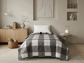 Letná prikrývka CUBE 140x200 cm, sivo-biela