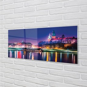 Obraz na akrylátovom skle Krakow city noc rieka 120x60 cm