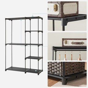 Otevřená šatní skříň PLUMB 112 cm černá