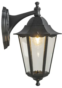Klasická vonkajšia nástenná lampa čierna IP44 - New Orleans down
