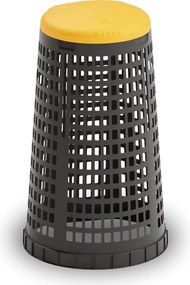 Plastový odpadkový kôš na 120 l vrecia 1+1 ZADARMO čierny, žltá + modrá