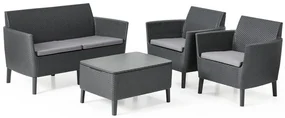 Allibert SALEMO 54579 Záhradný polyratanový set - grafit