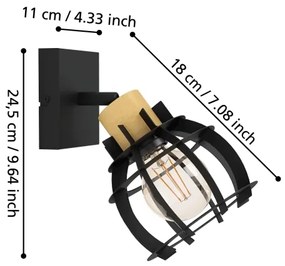 Eglo 43926 - Nástenné bodové svietidlo STILLINGTON 1xE27/40W/230V
