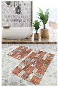 Hnedé zamatové kúpeľňové predložky v súprave 2 ks 60x100 cm – Mila Home