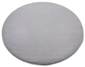 Okrúhly koberec BUNNY strieborná, imitácia králičej kožušiny Veľkosť: 80 cm - kruh