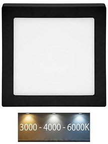 Ecolite Ecolite LED-CSQ-CCT/18W/CR - LED Stropné svietidlo RAFA LED/18W/230V IP44 čierna EC0425