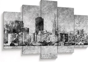 Obraz - Coffee art city (150x105 cm)