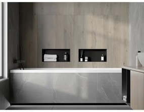 Mexen X-Wall-NR, polička na zapustenie pod obklad bez goliera 45 x 20 cm, čierna matná, 1971452010