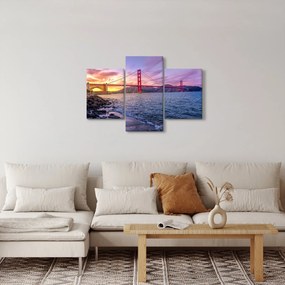 Obraz mosta pri západe slnka (90x60 cm)