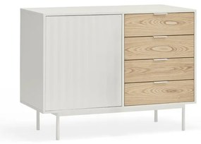 Nízka komoda v dekore duba v bielo-prírodnej farbe 108x80 cm Sierra – Teulat