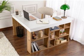 Pracovný stôl v dekore borovice 120x130 cm Vesper – Kalune Design