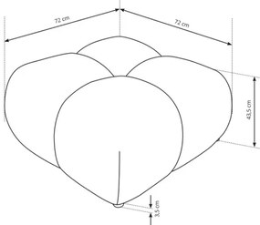 Čalúnený taburet ALMADA 72x72 cm béžový