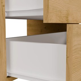 Závěsná skříňka pod umyvadlo s deskou Nel 2S 80 cm dub Artisan