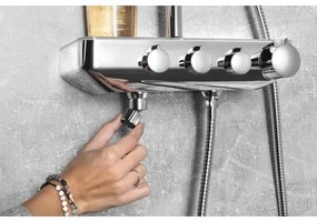 Aqualine - Sprchová súprava s batériou FARRAO lesklý chróm