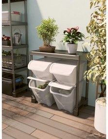 Biely plastový úložný box s vekom 55x39x46 cm All In Box – KIS