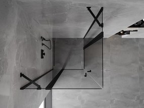 Mexen, Mexen Mist Duo výklopný sprchový kút 70 x 70 cm, priehľadný, čierny - 8A4-070-070-70-00