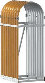 vidaXL Držiak na polená drevený vzhľad 40x45x100 cm pozinkovaná oceľ