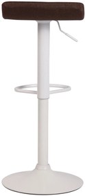 Barová stolička Dyn V2 - látka, biela podnož - Hnedá