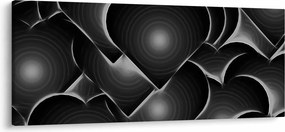 Obraz čierno-bielych sŕdc (120x50 cm)
