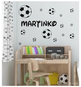 Nálepky na stenu - Futbalové lopty s menom Farba: biela 010
