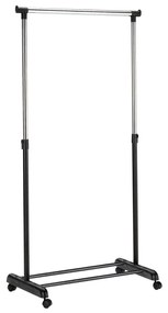 Mobilný kovový vešiak 170x88 cm čierna/chróm