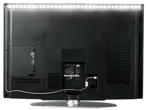 SOLIGHT LED pásik pre TV 100cm, USB napájanie, IP65, 6500K denná modrá