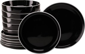 XXXLutz JEDÁLENSKÝ SERVIS Nordic Gourmet Schwarz 12-dielne Creatable - Online Only bytové doplnky - 007768069702