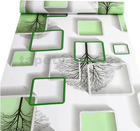 Samolepiace tapety 45 cm x 10 m IMPOL TRADE 9459 stromy s rámčekmi s 3D efektom zelené Samolepiace tapety