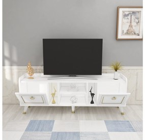 TV stolík/skrinka Lipoma 7 (biela + zlatá) . Vlastná spoľahlivá doprava až k Vám domov. 1095615