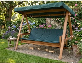 Zelená drevená záhradná hojdačka Vegas Lux - Rojaplast