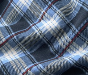 Posteľná bielizeň z česanej bavlny, modré káro, štandardná veľkosť