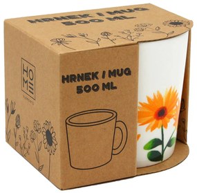 HOME ELEMENTS Porcelánový hrnček 500 ml, Slnečnica