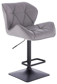 LuxuryForm DESIGN Barová stolička MILANO na čiernej hranatej podstave - šedá