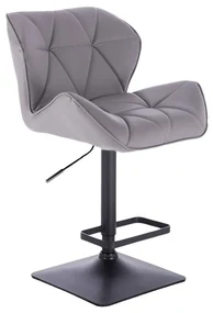 LuxuryForm DESIGN Barová stolička MILANO na čiernej hranatej podstave - šedá