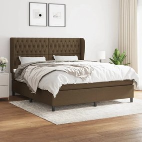 Boxspring posteľ s matracom tmavohnedá 180x200 cm látka 3128224